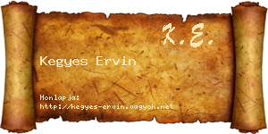 Kegyes Ervin névjegykártya