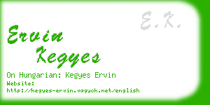 ervin kegyes business card